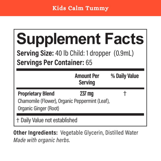 Close-up of SPRIGS Kids Calm Tummy bottle