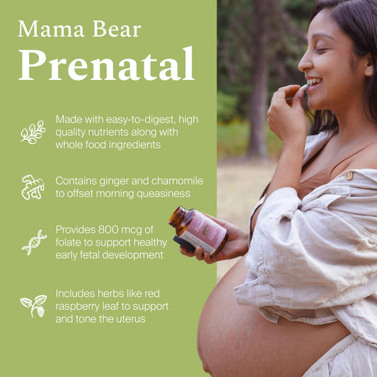 Close-up of prenatal vitamins showing capsule texture