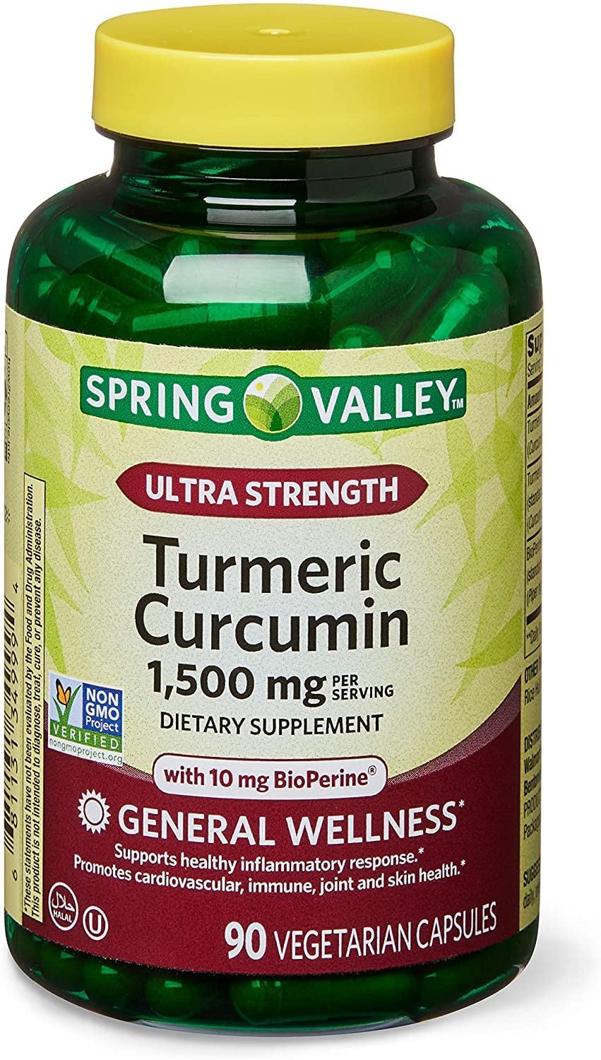 Spring Health 2 Set with Spring Valley Ultra-Strength Turmeric Curcumin 1500mg (90 capsules) + Your Vitamin Guide