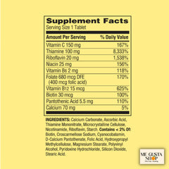 Spring Valley Vitamin B-Complex bottle back label