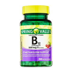 Spring Valley Vitamin B12 Microlozenges 500 mcg sublingual, 200-count bottle