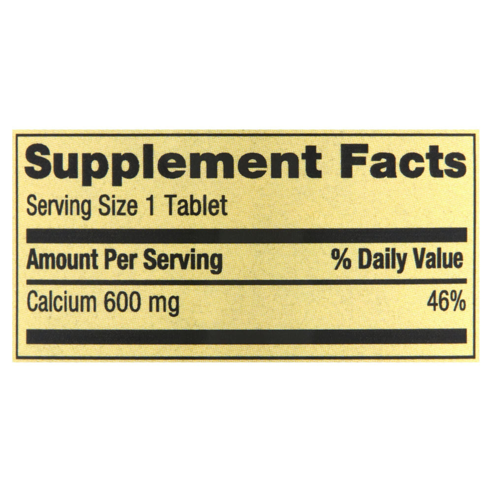 Valley Calcium 600mg bottle label