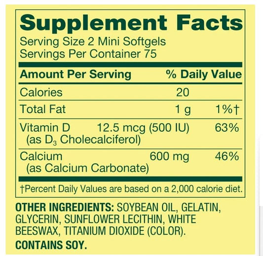 Close-up of easy-to-swallow mini softgels