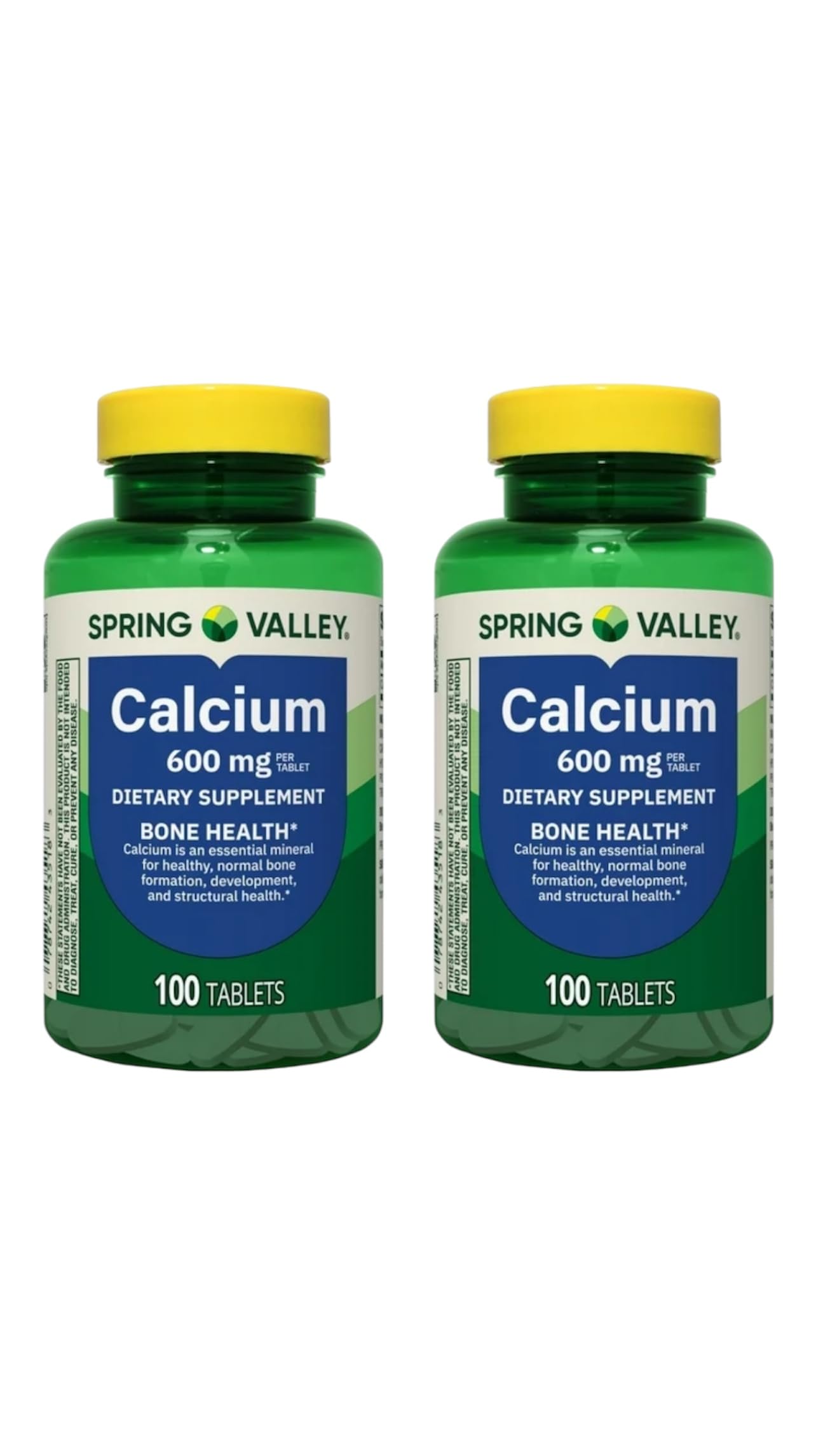 Spring Valley Calcium Bone Health 600 mg calcium tablets - front view