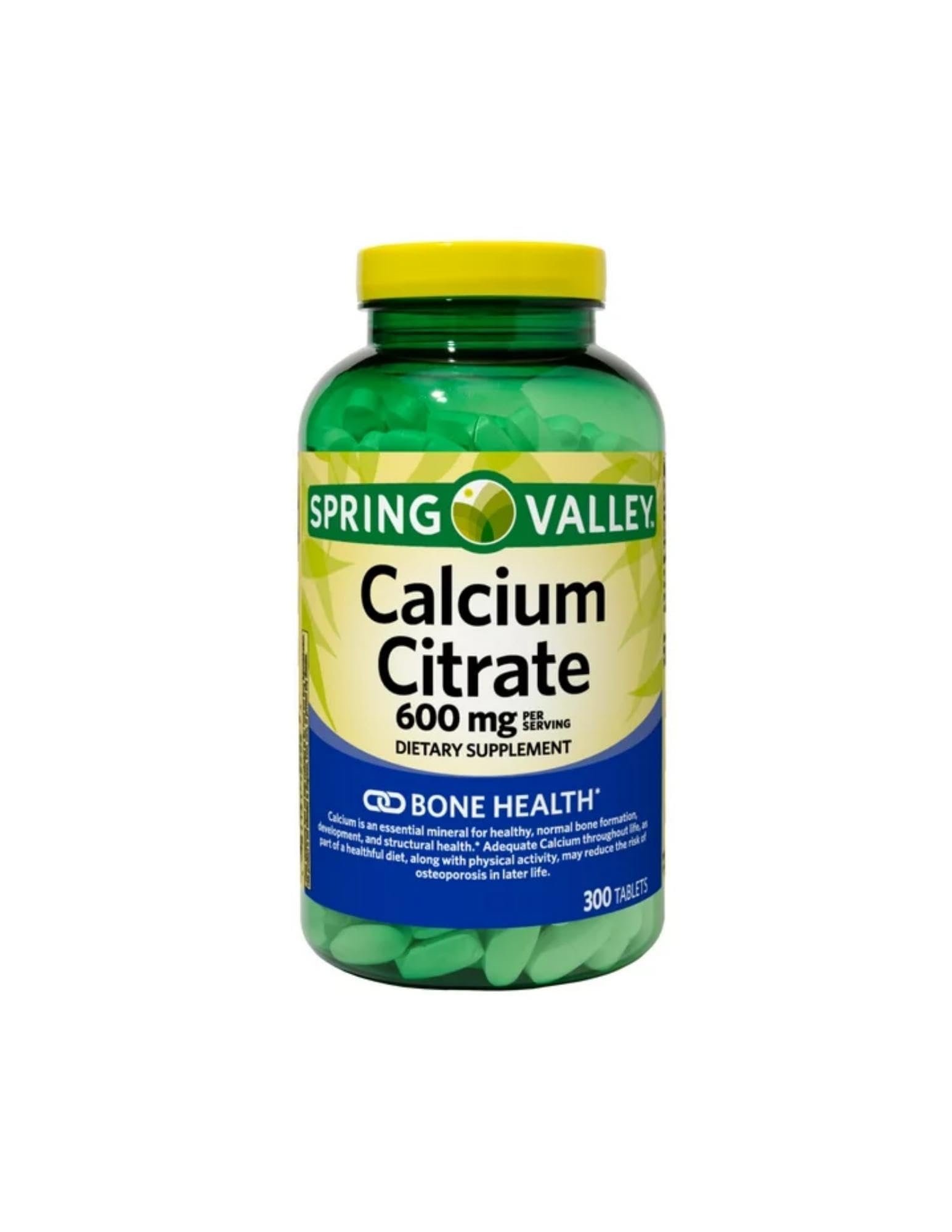 Stack of white calcium citrate tablets