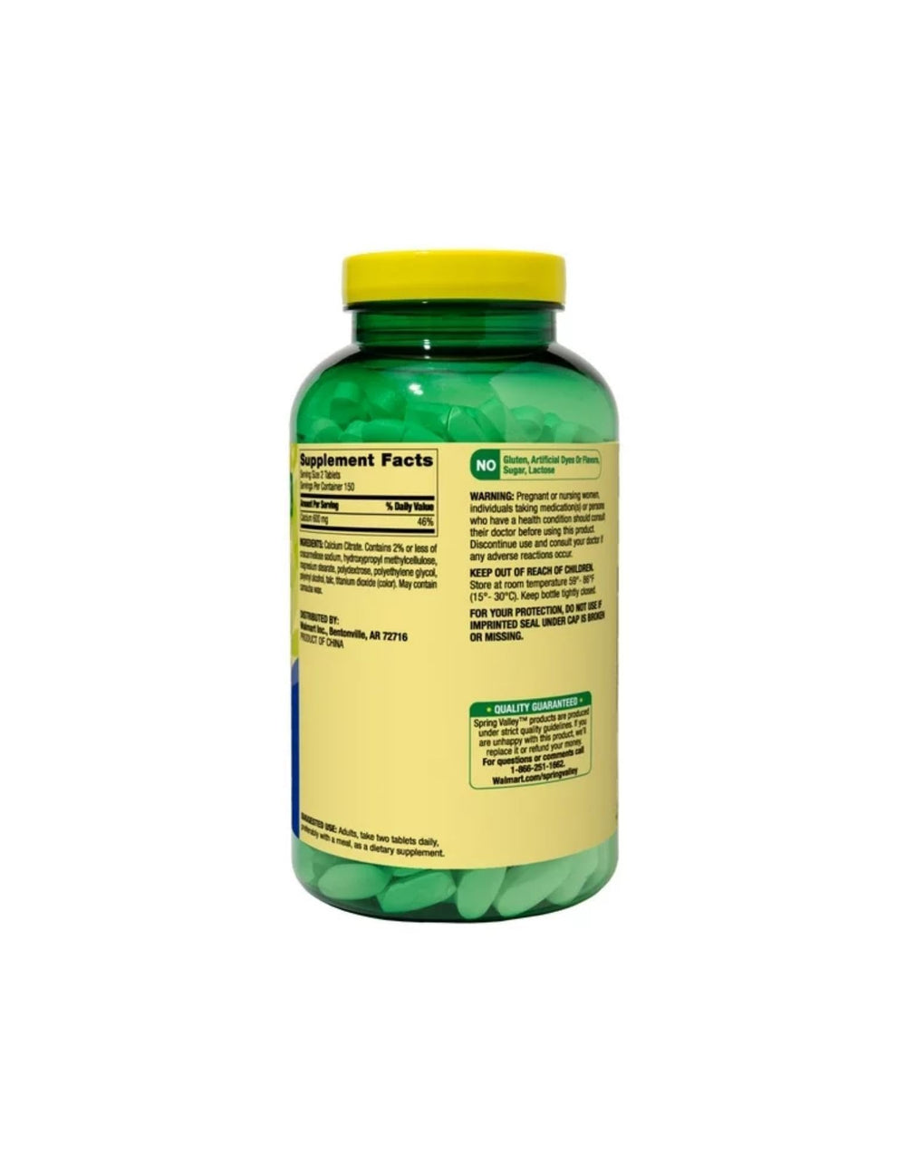 Spring Valley Calcium Citrate bottle on white background