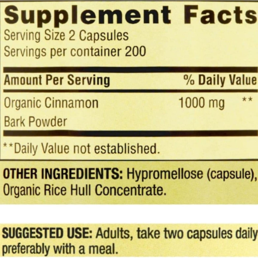 Capsules of Cinnamon 1000 mg close-up