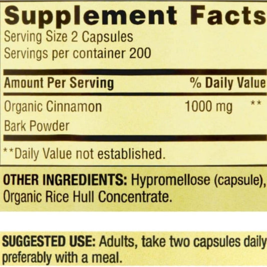 Capsules of Cinnamon 1000 mg close-up