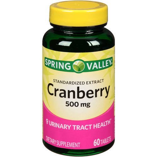 Spring Valley Cranberry 500 mg Standardized Extract bottle with 60 tablets