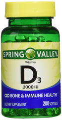 Spring Valley Vitamin D3 2000 IU Twin Pack bottle front view