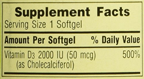 Close-up of Vitamin D3 softgels in Spring Valley Twin Pack