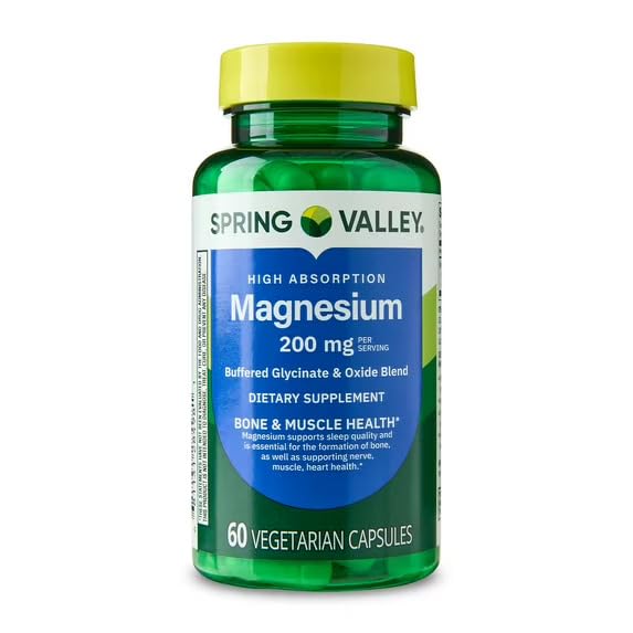 Spring Valley High Absorption Magnesium 200 mg capsules bottle - sleep support