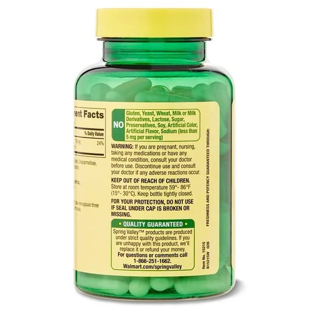 Supplement facts showing 100 mg Magnesium Citrate per capsule