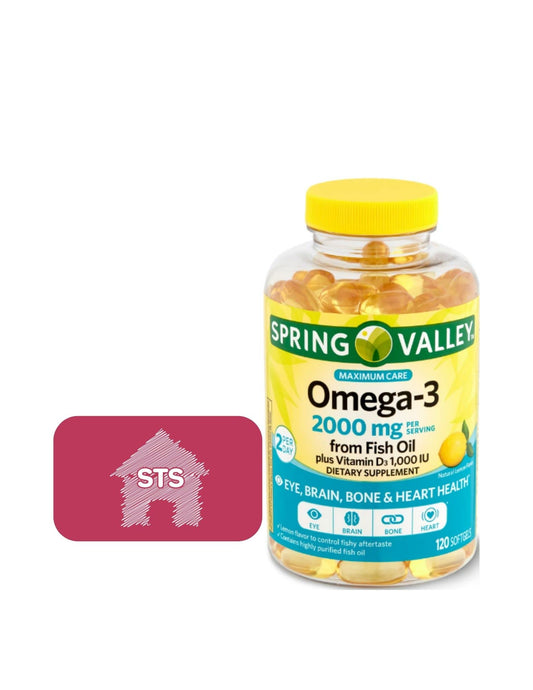 Spring Valley Omega-3 2000 mg Fish Oil softgels bottle