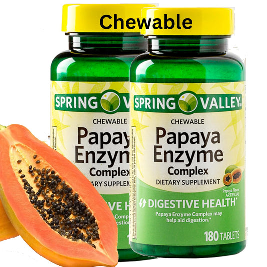 Spring Valley Papaya Enzyme Chewable tablets package - 360 vegan tablets