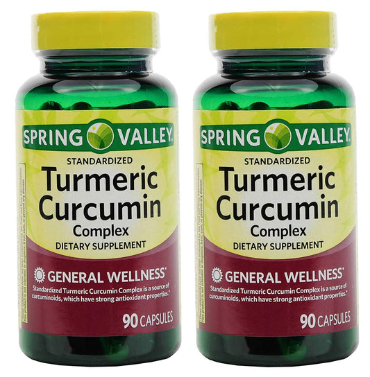 Spring Valley Turmeric Curcumin Complex Capsules - 500 mg, 90-count, 2-pack bottle