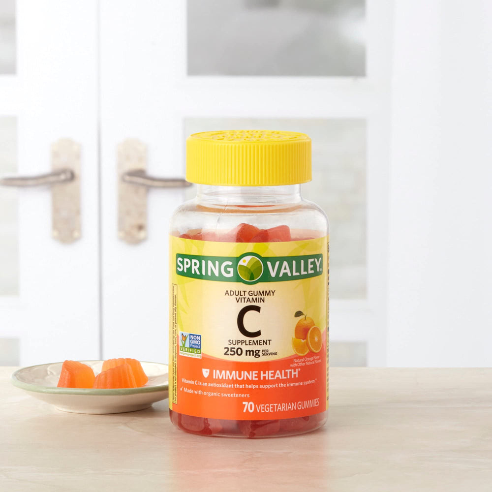 Close-up of orange Vitamin C gummy