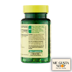 Open bottle showing 200-count capsules