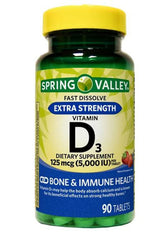 Spring Valley Vitamin D3 Fast Dissolve Tablets Strawberry flavor bottle
