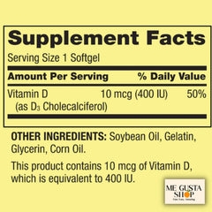 Two-pack of Spring Valley Vitamin D3 softgels on a white background