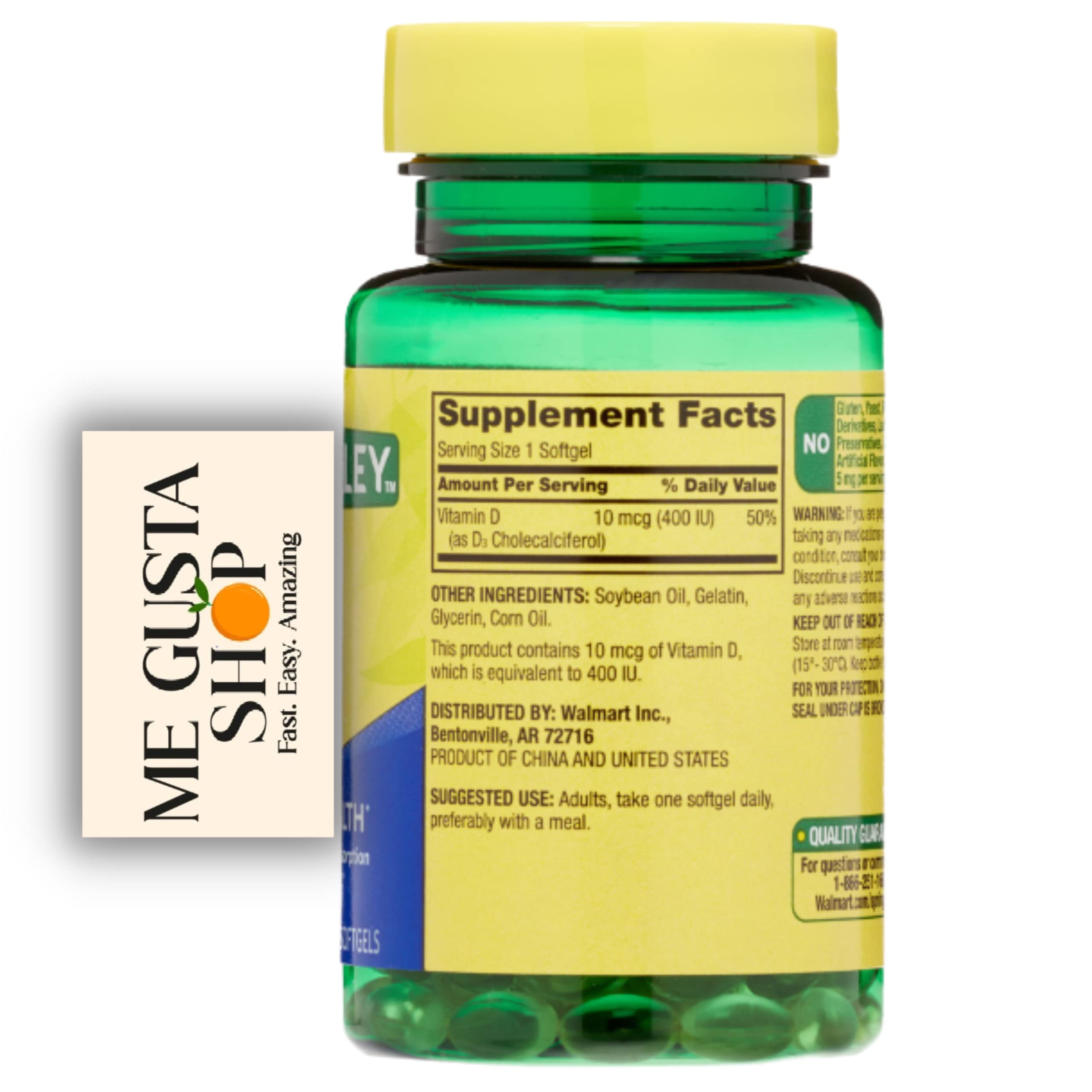 Close-up of orange vitamin D3 softgel capsules