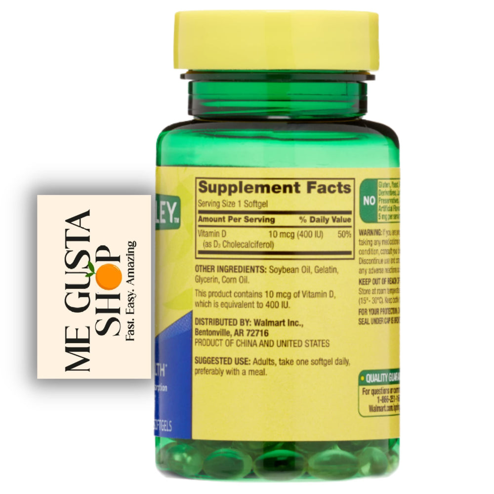 Close-up of orange vitamin D3 softgel capsules