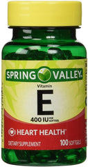 Spring Valley Vitamin E 400 IU Water Soluble Softgels, 100 Softgels