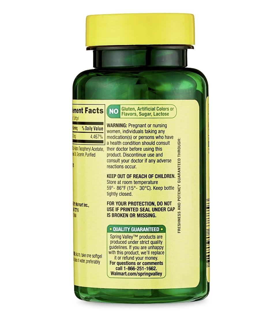 Close-up of Vitamin E softgels