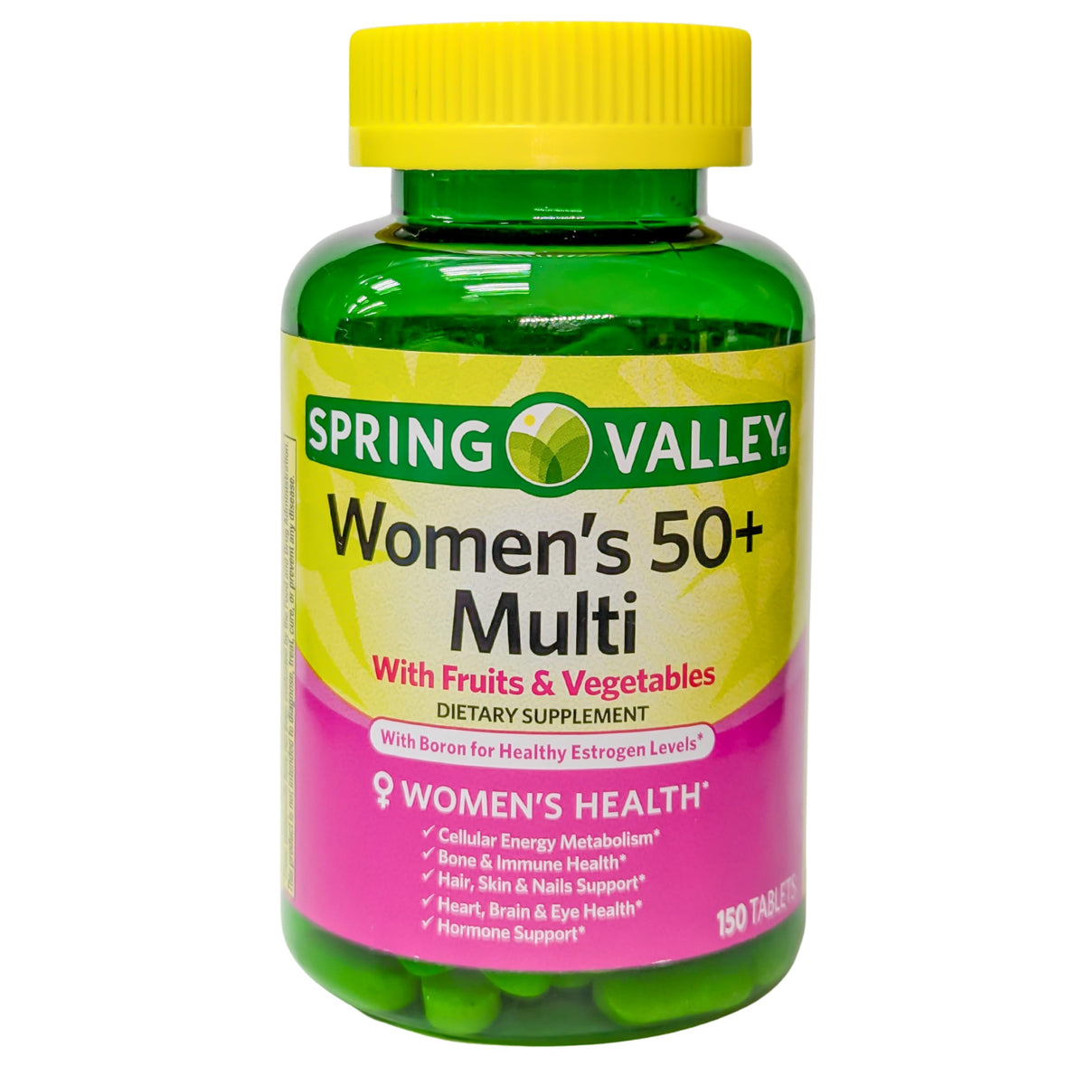 Spring Valley Women's 50+ Multi with Fruits & Vegetables bottle front view