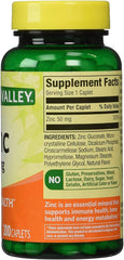 Packaging for Spring Valley Zinc 50 mg 200 count 2-pack