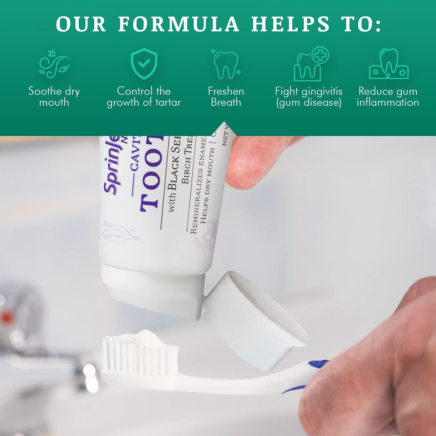 Graphic showing patented black seed oil and zinc formula