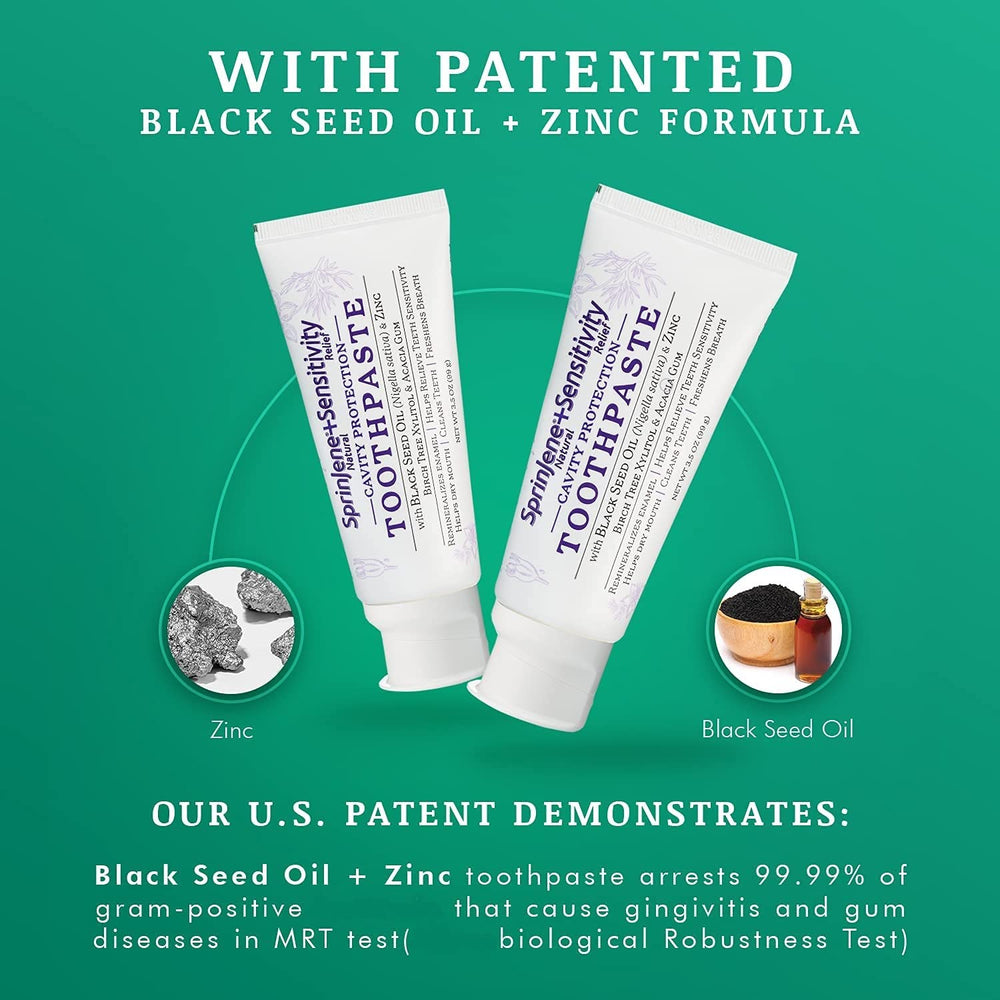 Made in the USA badge on SprinJene toothpaste packaging