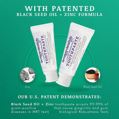 Made in the USA badge on SprinJene toothpaste packaging