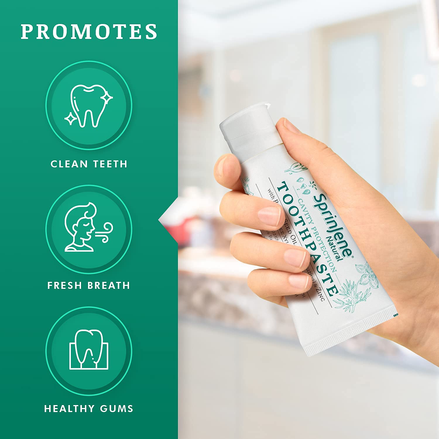 Graphic illustrating gum health and cavity protection