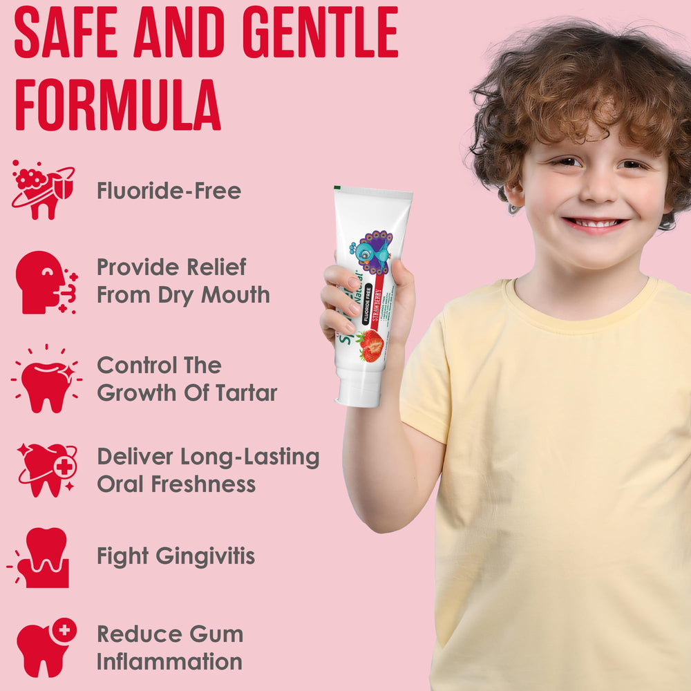 USA-made SprinJene children's toothpaste label