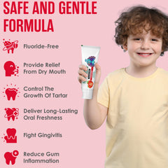 USA-made SprinJene children's toothpaste label
