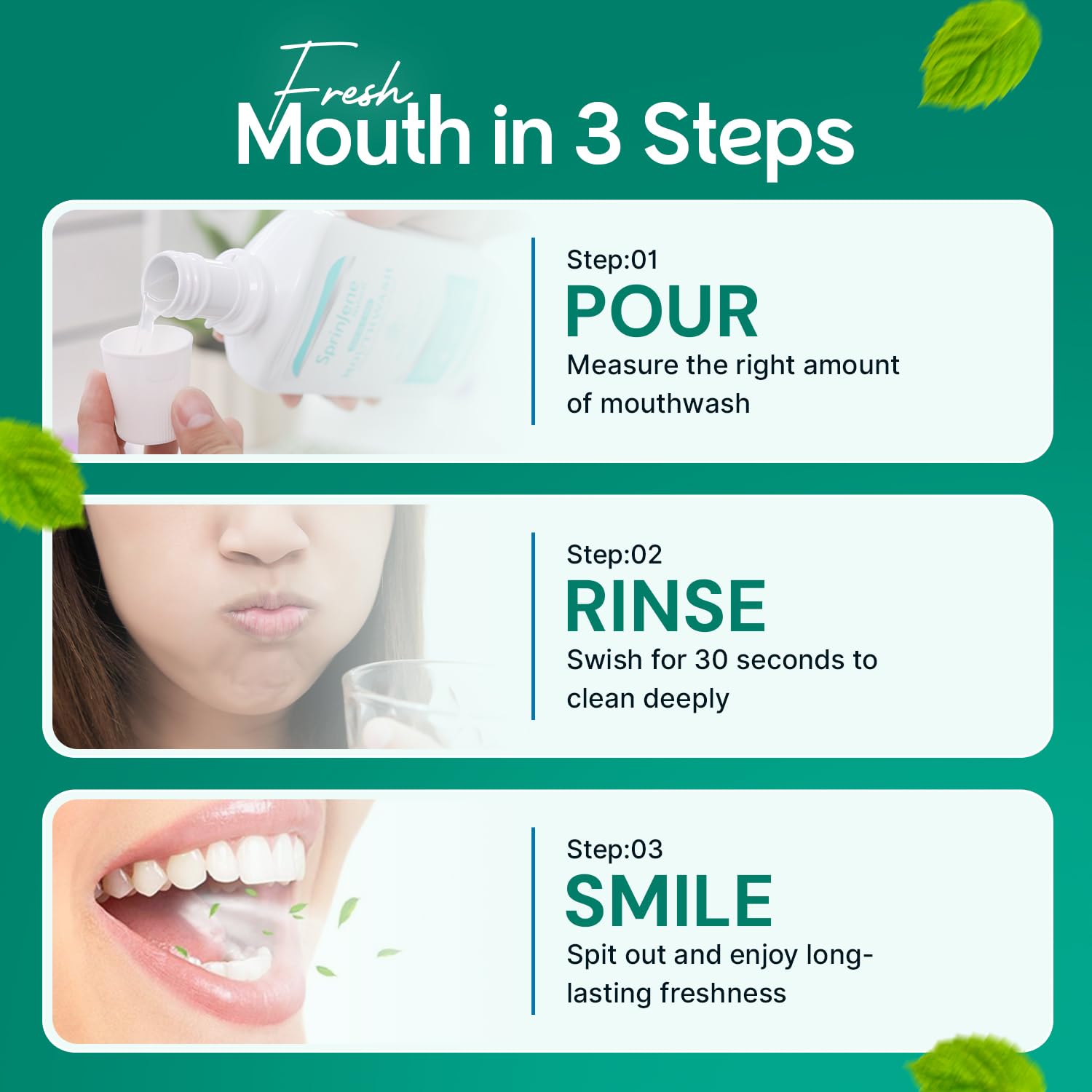 SprinJene mouthwash highlighting hydration for dry mouth