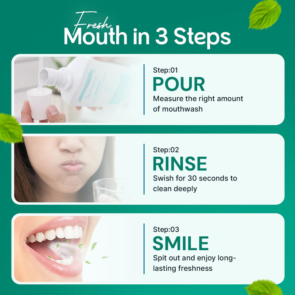 SprinJene mouthwash highlighting hydration for dry mouth