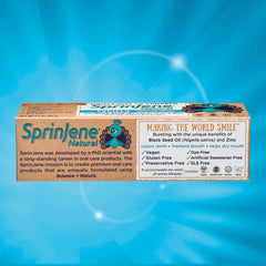 Made in USA 4-pack box of SprinJene toothpaste