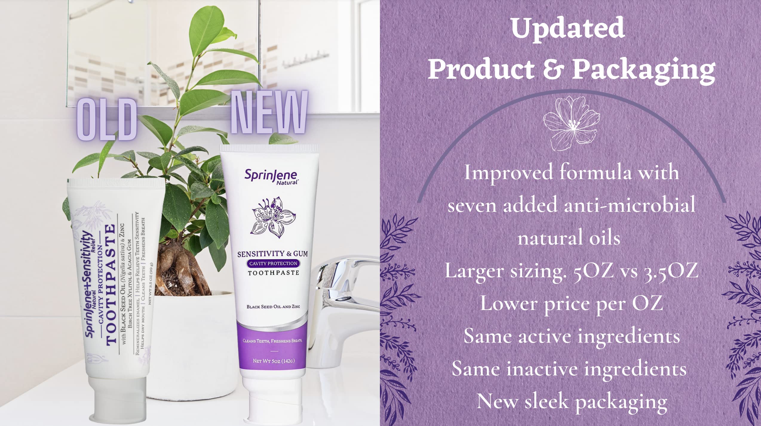SprinJene 1-pack toothpaste packaging and tube
