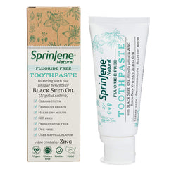 Front view of SprinJene Fluoride-Free Clove & Mint toothpaste 4-pack
