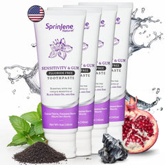Fluoride-free toothpaste for sensitive teeth close-up