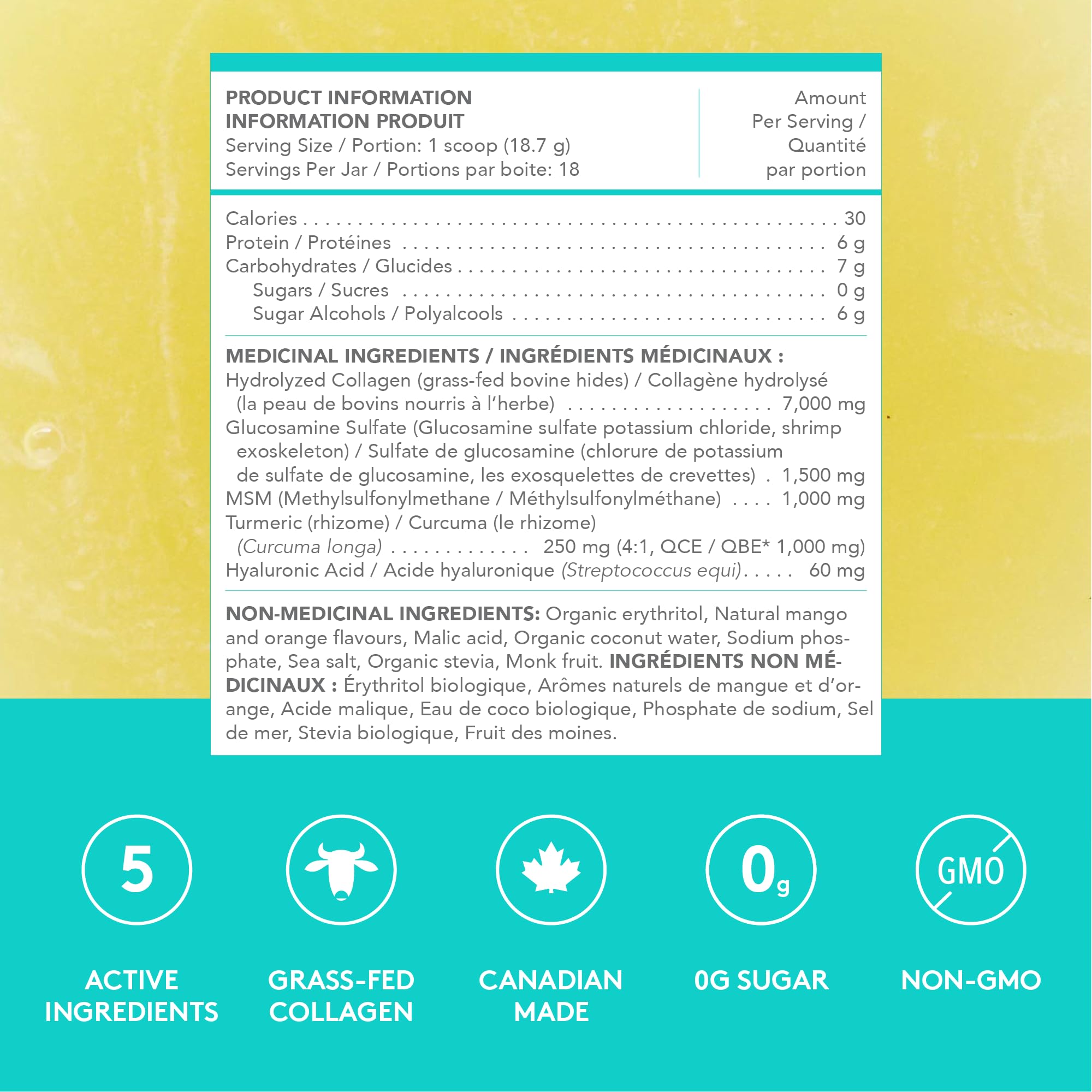Prepared mango turmeric beverage in glass