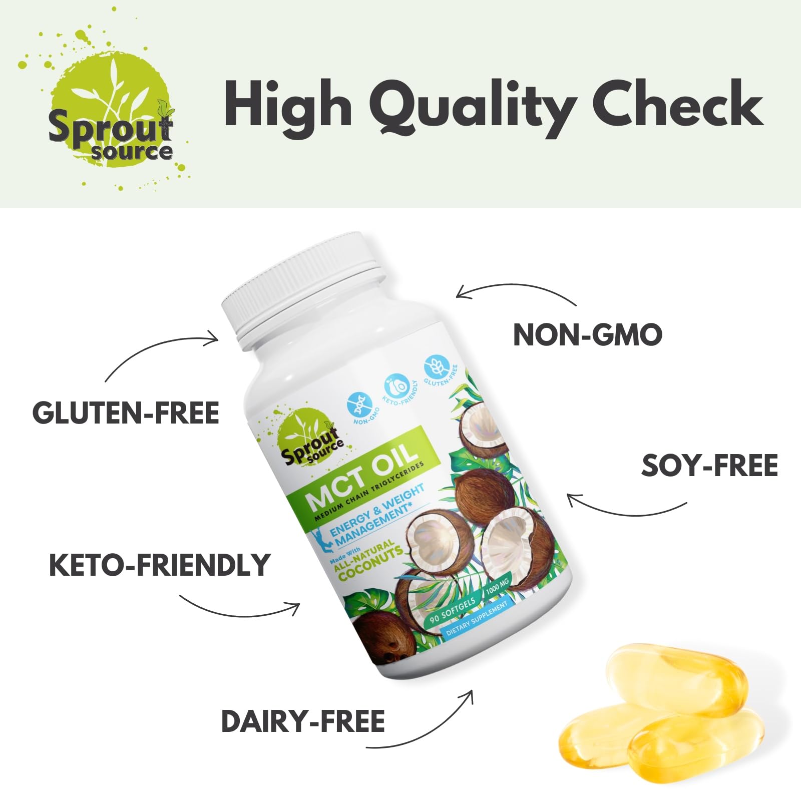 On-the-go Sprout Source MCT Oil Softgels packaging