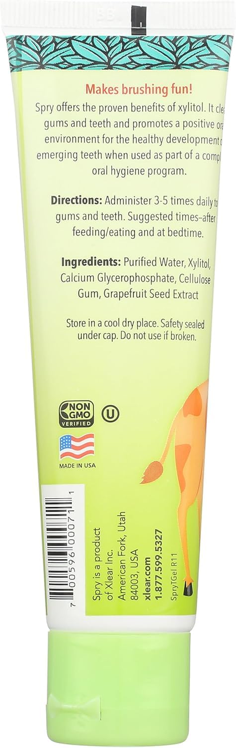 Fluoride-free xylitol toothpaste packaging 2 oz