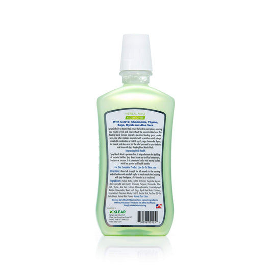 Spry Mouthwash herbal mint bottle and packaging - 16 oz