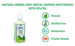 Herbal mint ingredients background for Spry mouthwash