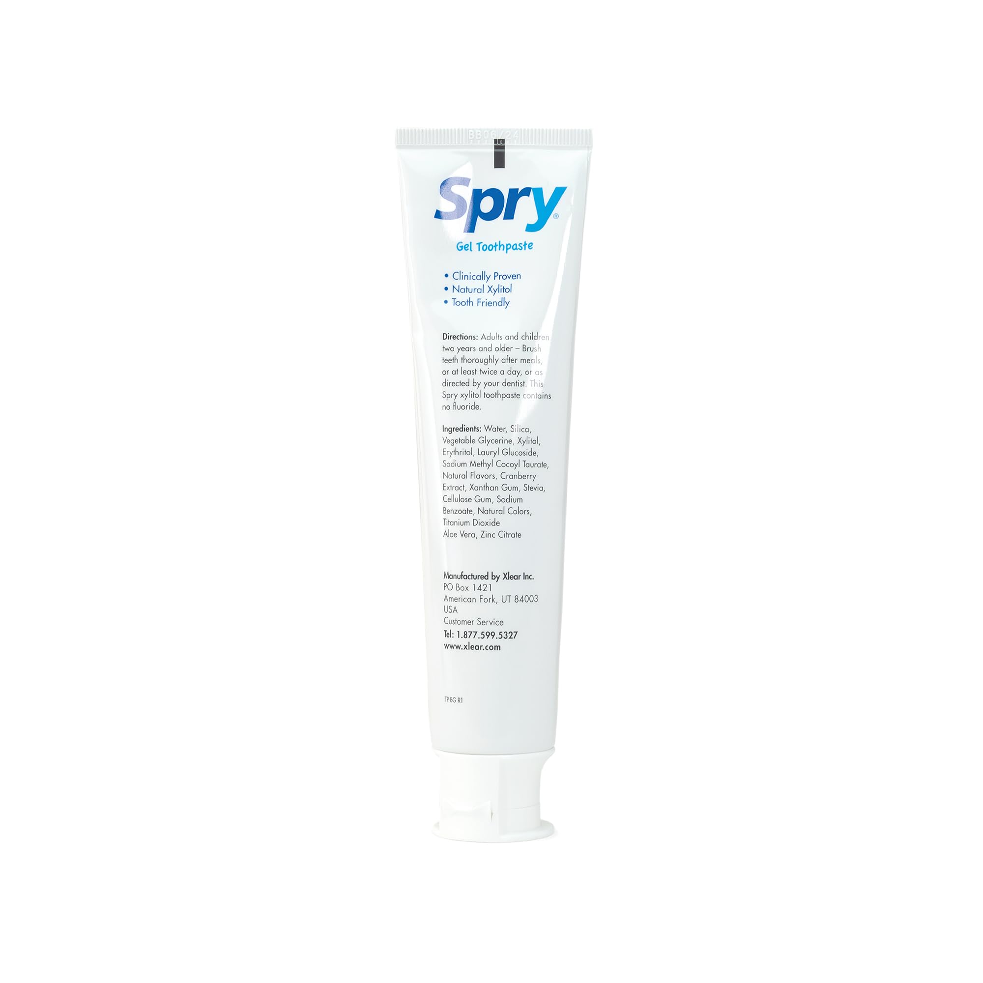 Spry toothpaste packaging box and branding