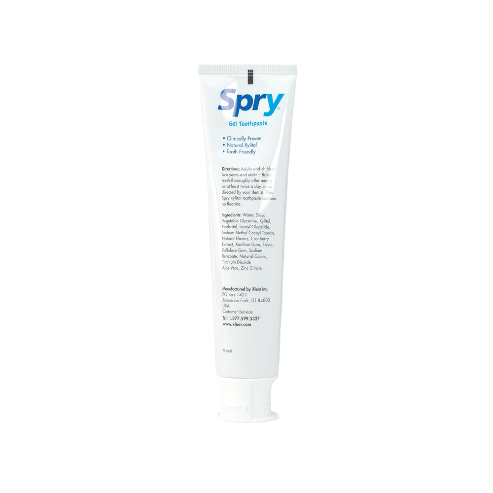 Spry toothpaste packaging box and branding