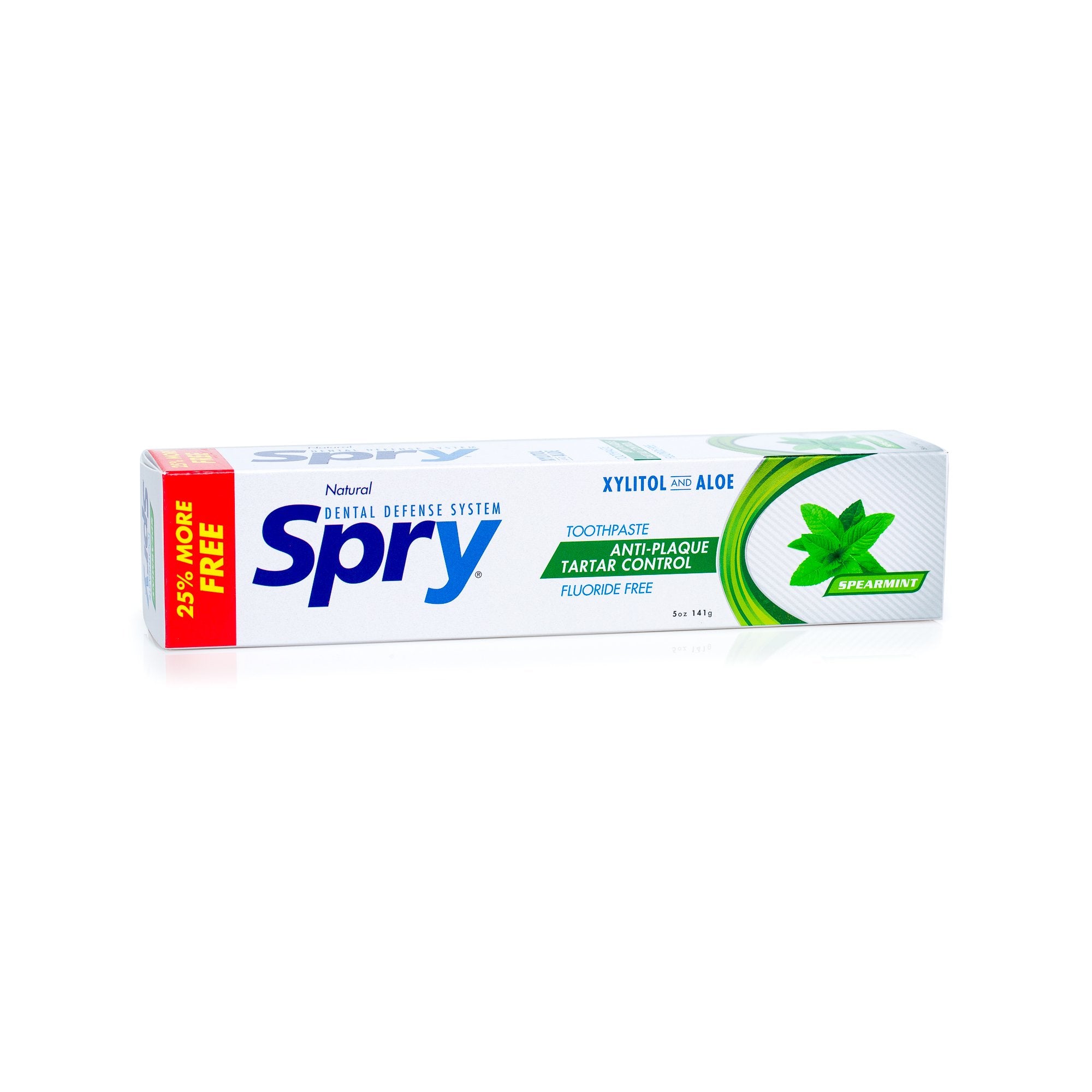 Ingredients include xylitol, calcium, aloe vera